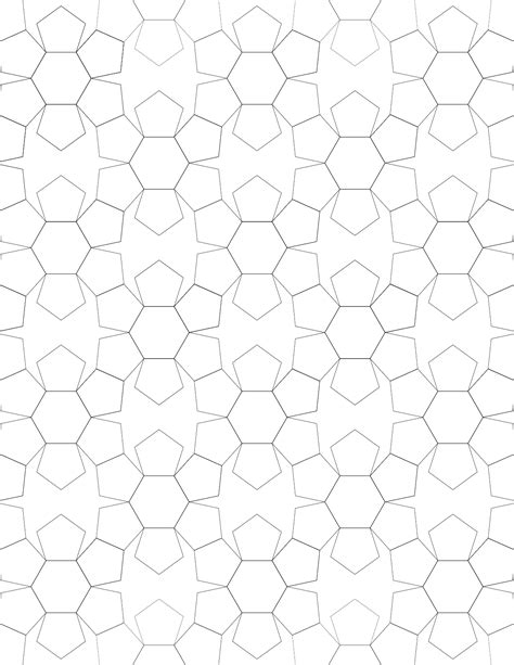 Small Tiled Pentagons and Hexagons Graph Paper Free Download