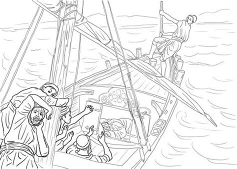 Jesus Sleeping in the Boat (Matthew 8, Mark 4, Luke 8) coloring page Puppy Coloring Pages ...