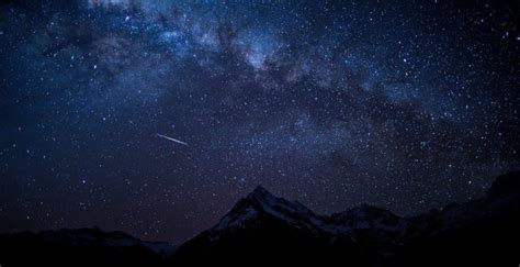 Wallpaper starry sky, night, mountains, nature desktop wallpaper, hd ...