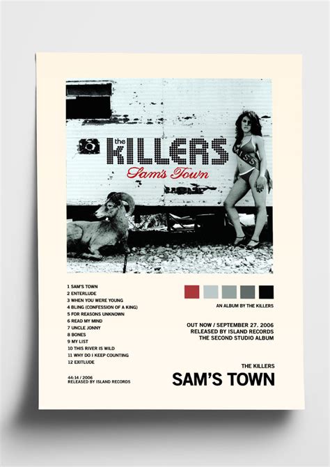 The Killers 'Sam's Town' Album Art Tracklist Poster – The Indie Planet