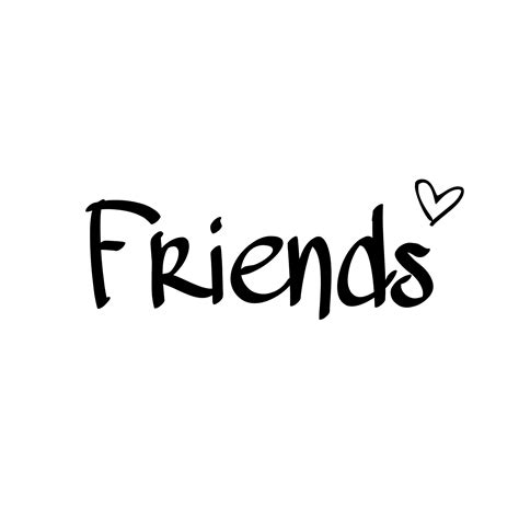 the word friends written in black ink on a white background with a ...