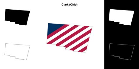 Clark County, Ohio outline map set 43576912 Vector Art at Vecteezy