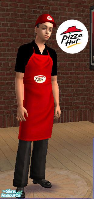 The Sims Resource - Pizza Hut Uniforms - Male Teen Worker