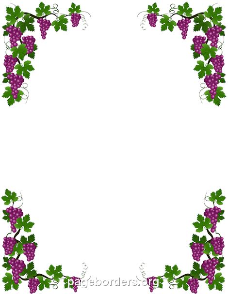 Grape Vine Border: Clip Art, Page Border, and Vector Graphics | Grape vines, Vine border, Grapes