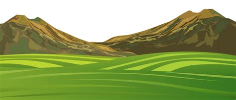 Mountain and Meadow Ground PNG Cartoon Image | Mountain drawing ...