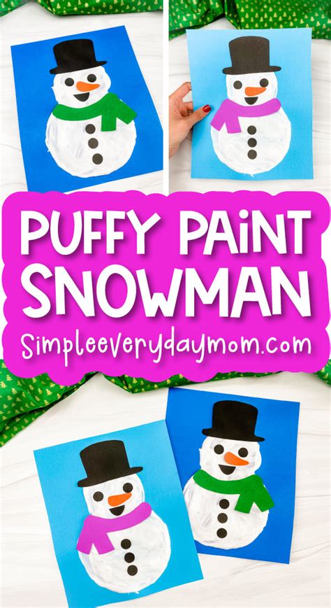 Puffy Paint Snowman Craft [Free Template]