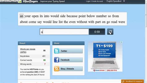 Ten fast fingers typing speed test