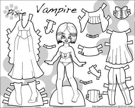 Happy Halloween! A Vampire Printable Paper Doll! • Paper Thin Personas