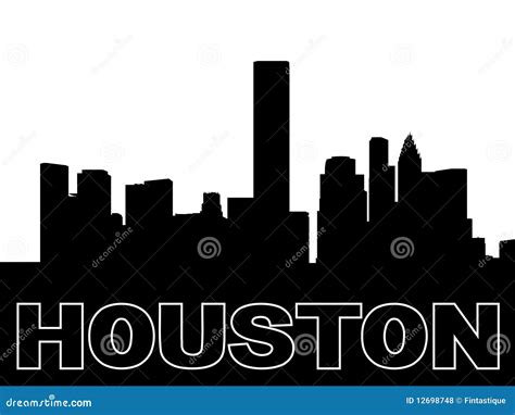 Houston skyline silhouette stock vector. Illustration of american - 12698748