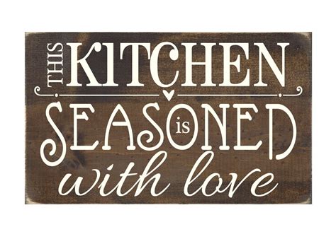 Kitchen Wall Quote Rustic Wood Sign This Kitchen is Seasoned