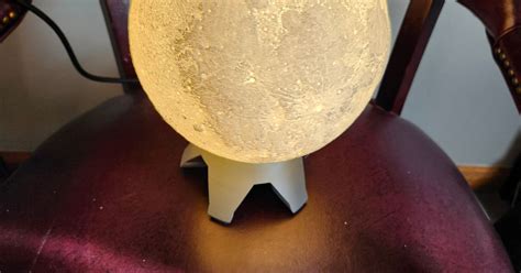 Taller Low-Profile Base for Lithophane Moon Lamp by Ken Hammond | Download free STL model ...