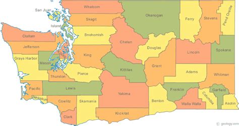 Washington State Map With Cities And Counties - World Of Light Map