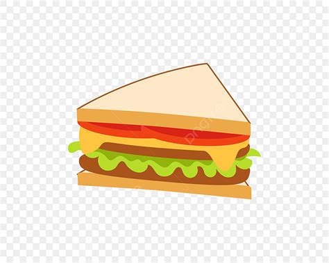 Cartoon Sandwich Clipart Transparent Background, Cartoon Delicious Sandwich Illustration ...