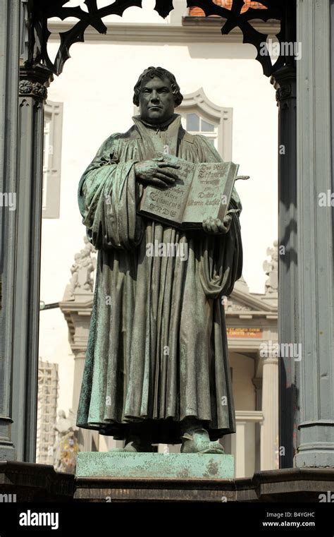 Martin Luther statue on the market place in Wittenberg, Germany Stock Photo - Alamy