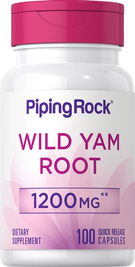 Wild Yam Root Extract 450mg 100 Capsules | Benefits | Piping Rock Health Products