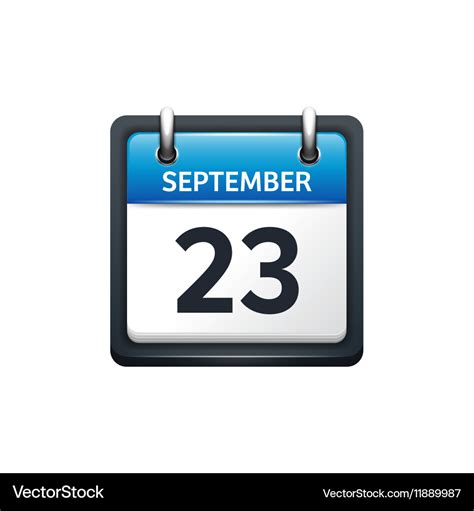 September 23 calendar icon Royalty Free Vector Image