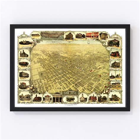 Vintage Map of San Jose, California 1901 by Ted's Vintage Art