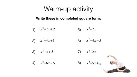 Solving Quadratic Equations Worksheet