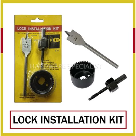 Lock Installation Kit 3 pcs (Hole Saw, Wood Bit, Hole Saw Mandrel ...