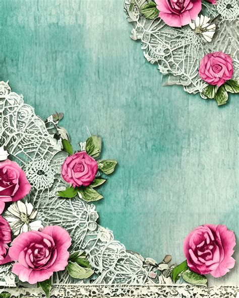 Shabby Chic Background with Flowers · Creative Fabrica