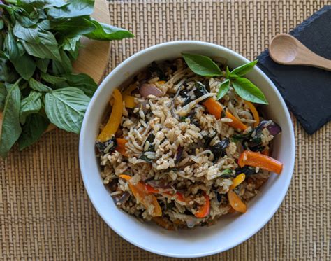 Vegan Thai basil fried rice, #1 vegan fried rice. - Plateful of veggies