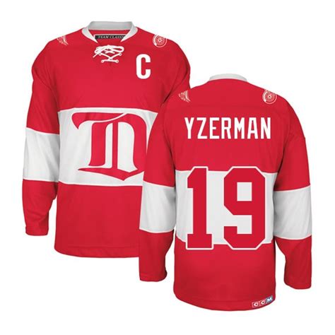 Detroit Red Wings Steve Yzerman Official Red CCM Authentic Adult Winter Classic Throwback NHL ...