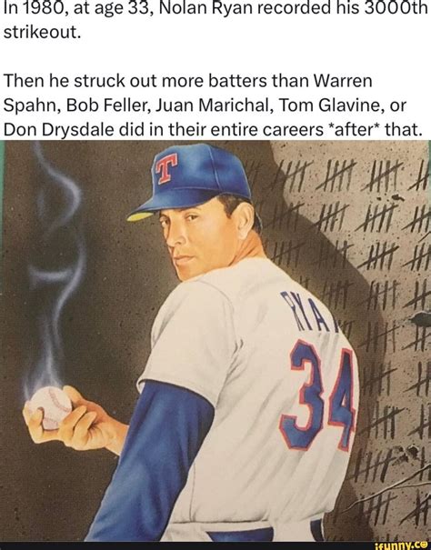 In 1980, at age 33, Nolan Ryan recora his strikeout. Then he struck out ...