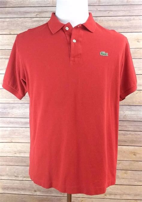 Lacoste Mens Red Polo Shirt Alligator Logo Sz 6 LARGE Authentic Lacoste ...