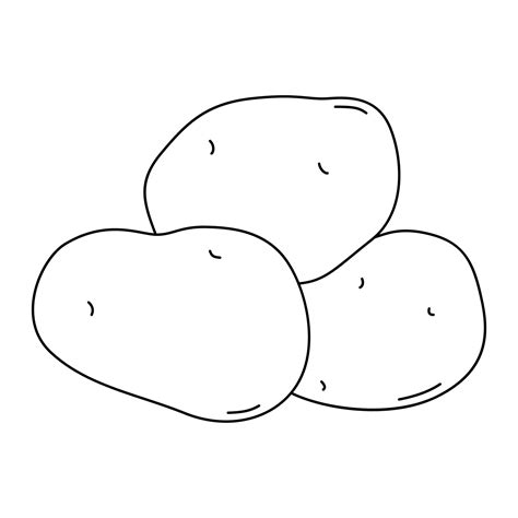 Black and white cartoon vector illustration of potato for coloring book ...