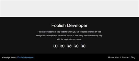 Simple Responsive Footer Design using HTML and CSS