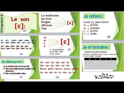 orthographe 8 : le son[ε] = ai - ei - è - ê الصوت - YouTube