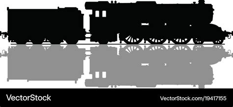 Black silhouette a vintage steam locomotive Vector Image