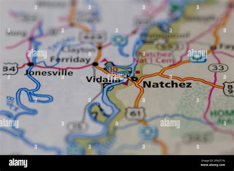 Vidalia Louisiana USA Shown on a Geography map or road map Stock Photo - Alamy