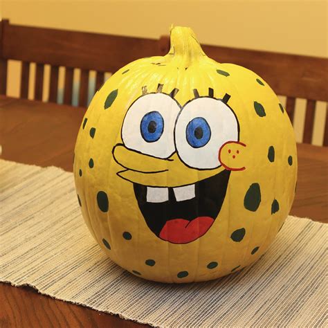 SpongeBob pumpkin. Spray painted yellow and then used paint markers for the face. | Creative ...