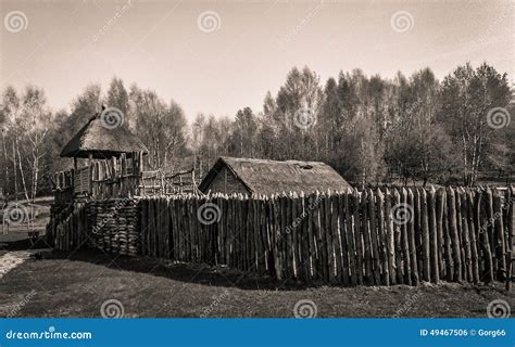 Medieval Wooden Castle - Slavic Stronghold Stock Photo - Image: 49467506