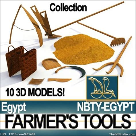 Ancient Egyptian Farmer's Tools [10 Hi-DEF Models Collection]. Plough ...