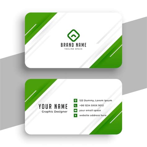 Free Vector | Modern green and white business card design