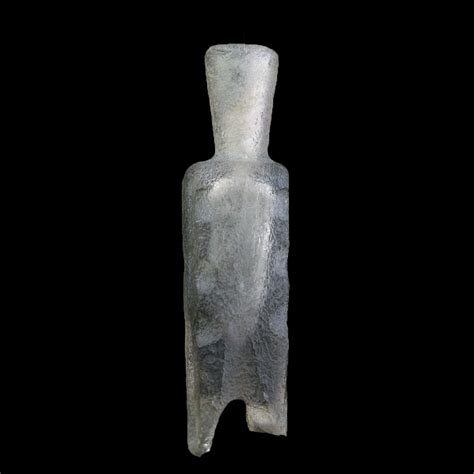 Ancient Glass : Early Egyptian white glass 'molar' flask
