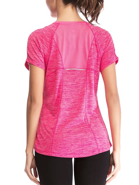 SAYFUT Women's Dry Fit Athletic Shirts Short Sleeve Moisture Wicking Mesh Tops Active T Shirt M ...