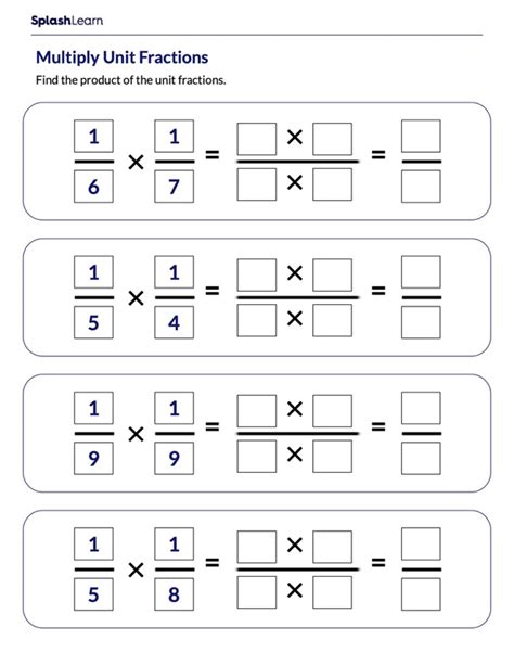 Multiplying Fractions Worksheets for Kids Online - SplashLearn