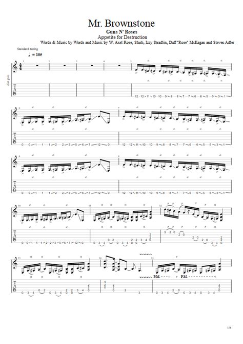 guns-n-roses, mr brownstone guitar tab : r/TabTunes