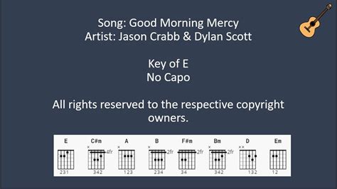 Good Morning Mercy by Jason Crabb & Dylan Scott / Lyrics and Chords ...