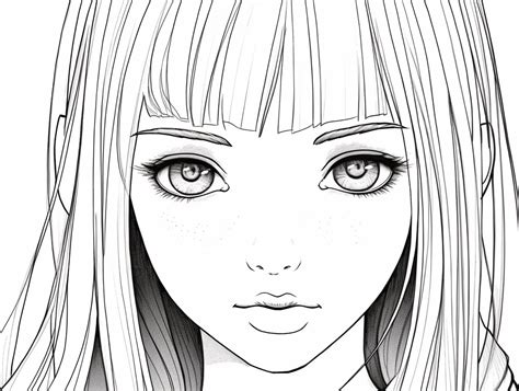 Beautiful Girl Illustration - Coloring Page