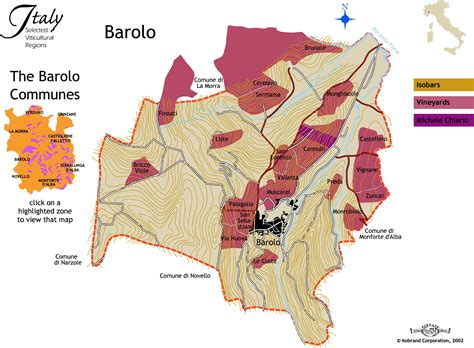 Map of Barolo area of Italy.