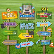 Garbage Truck Party Direction Signs Printable Pack | Pigsy Party#N#– PigsyParty