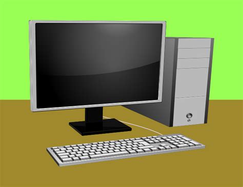 Computer with monitor and keyboard - Download Free Vector Art, Stock Graphics & Images