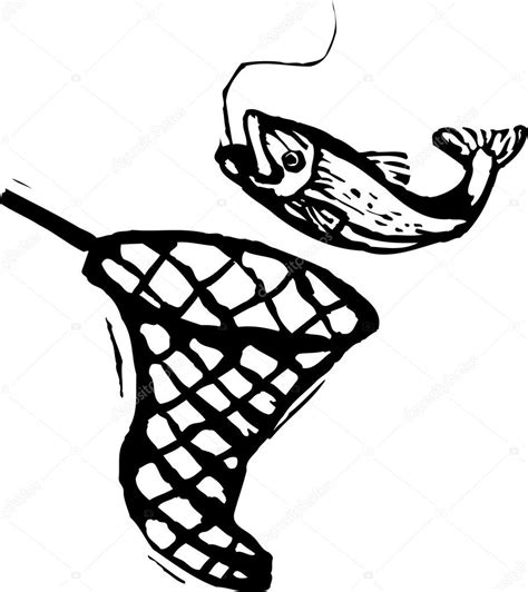 Vector Illustration of Caught Fish and Fish Net Stock Vector by ©ronjoe ...