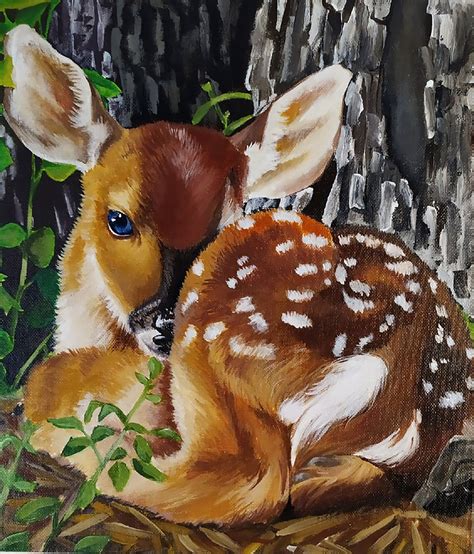 Nature Canvas Painting, Deer Painting, Impasto Painting, Hand Painting Art, Acrylic Painting ...