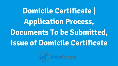 Domicile Certificate | Application Process, Documents To be Submitted, Sample and Issue of ...