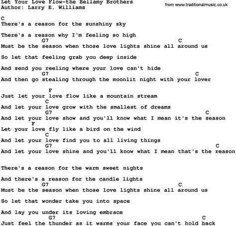 Country Music:Let Your Love Flow-The Bellamy Brothers Lyrics and Chords